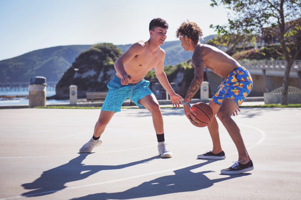 Two Friends who Play Basketball